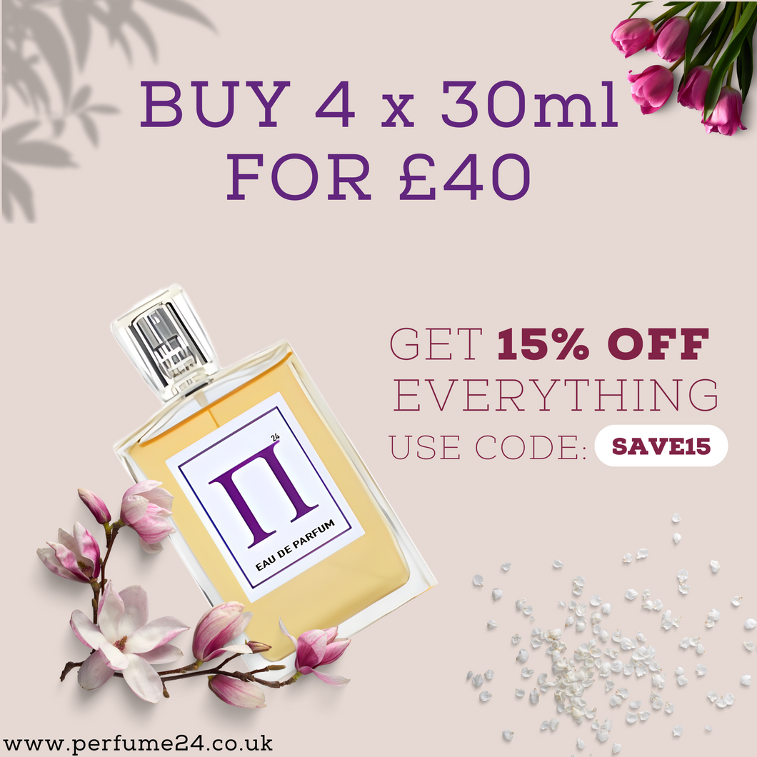 4 x 30ml for only £40 - mix and match